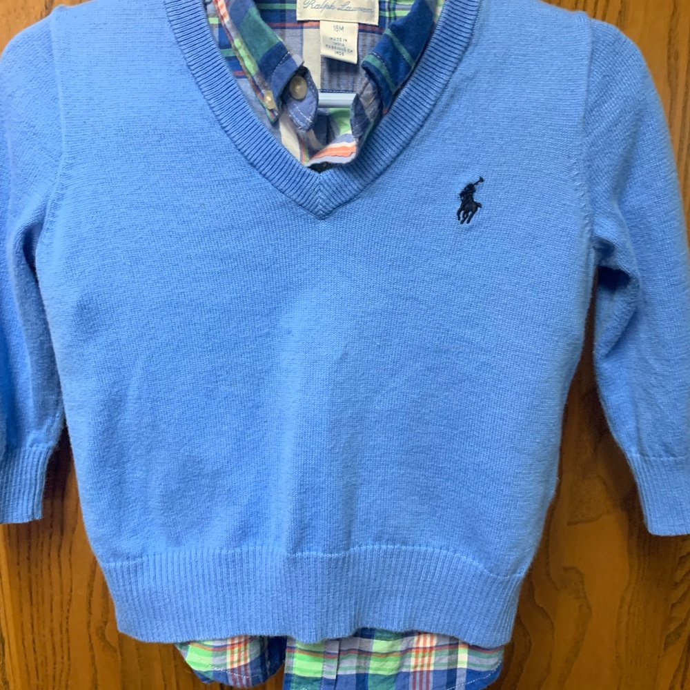Polo v-neck sweater